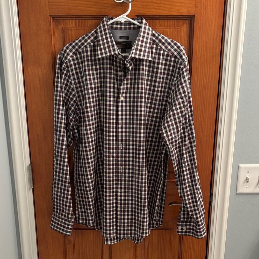 Jos. A. Banks Reserve Tailored Fit Plaid Dress Shirt
